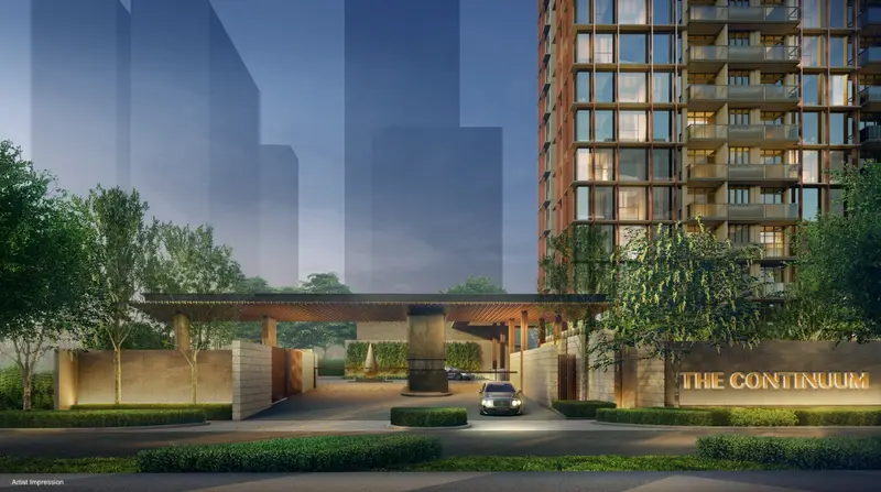 Artist’s impression of the south entrance and driveway at The Continuum