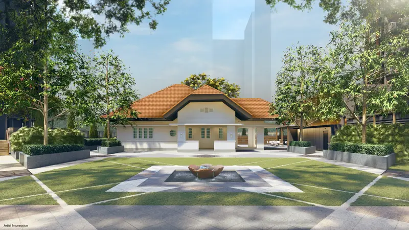 Artist’s impression of the restored Thiam Siew conservation house within the grounds of The Continuum