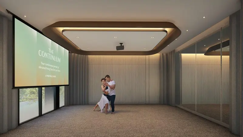 Artist’s impression of the media room at The Continuum